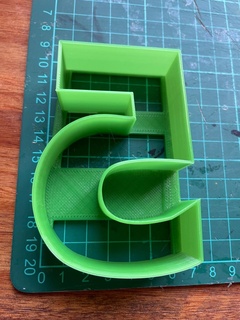 number five 5 - cookie cutter cutting 3d print model - Mito3D