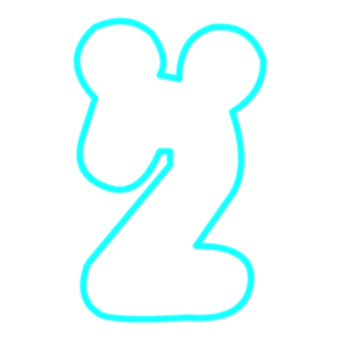 number 2 mickey cookies cutter various jannie luifer numbers characters 3D print model - Mito3D