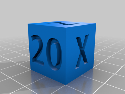 numbered xyz 20mm calibration cubes 3d printing tests printer stress test benchy 3d print model - Mito3D