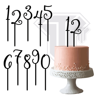 numbers - cake topper girly number birthday celebration 3d print model - Mito3D