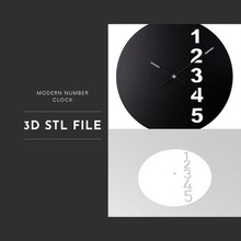 numbers minimal wall clock 3d print model - Mito3D