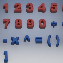 números señales aprender matemáticas Arte casa niños estudiar multiplicación división adición sustracción didáctico 3d print model - Mito3D