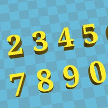 numbers various 1 2 3 4 5 6 7 8 9 0 3d print model - Mito3D