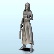 freira Bíblia pó pistola 8 + apoiado versão post apo zumbis universo 15mm 20mm 28mm 32mm 42mm 3d print model - Mito3D