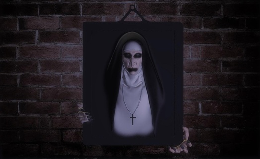 Nonne verfolgt Porträt Halloween Film Grusel Mauer Kunst Dekoration unheimlich 3d print model - Mito3D