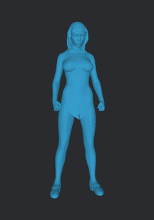 nun warrior temptress figure 3d print model - Mito3D