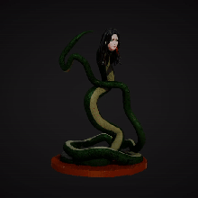 nure onna Hexerei Zauberei Rollenspiel Tischplatte Schlange Frau Yokai Tier Monster Göttin Reptilien 3d print model - Mito3D