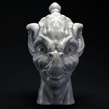 nuroh gribsek art sculptures zbrush supportless smiling smile scifi no support male head happy fun fantasy expression detailed creature character bendansie aliens 3d print model - Mito3D
