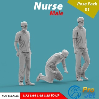 nurse male Game diorama people medic hospital toy miniature 3d print model - Mito3D