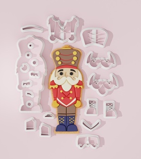 nutcracker full body cookiecutter cookie cutters christmas cutter designs baking tools pastry sugarpaste custom diy seasonal new year event santa claus 3d print model - Mito3D