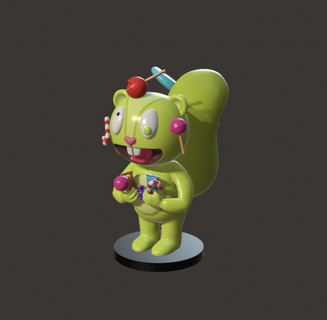 nutty candy happy tree friends art toy gore sugar 3d print model - Mito3D
