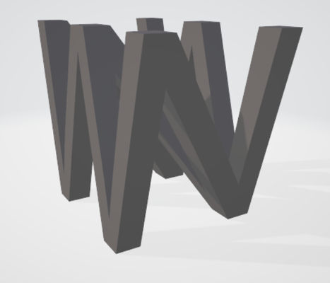 nw art combination letters 90 rotation art 3d suit 3d print model - Mito3D