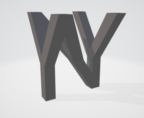 ny art combination letters 90 rotation art 3d suit 3d print model - Mito3D