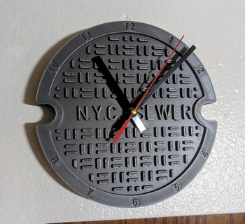 nyc manhole cover clock wall 3d print model - Mito3D