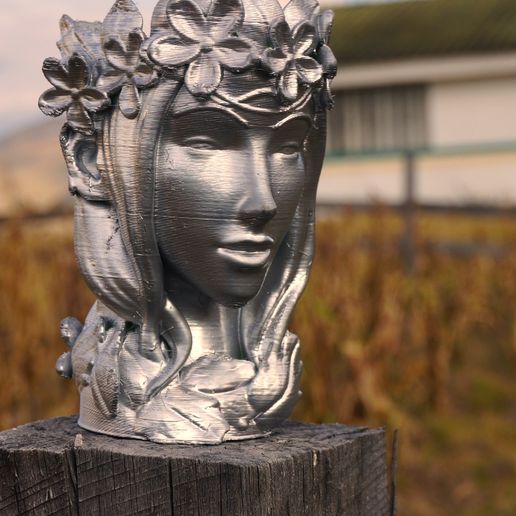 ninfa fioriera pentola pentole viso vaso fiori giardinaggio impianti testa 3D print model - Mito3D