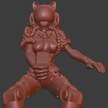 nyokan avenger pilots warhammer imperial guard catgirl pilot 3d print model - Mito3D
