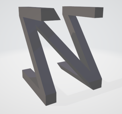 nz combination letters art 90 rotation art 3d suit 3d print model - Mito3D