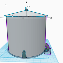 o escala del tanque de agua la arquitectura torre 3-d impresión pequeña ciudad tren diseño calibre 3d print model - Mito3D