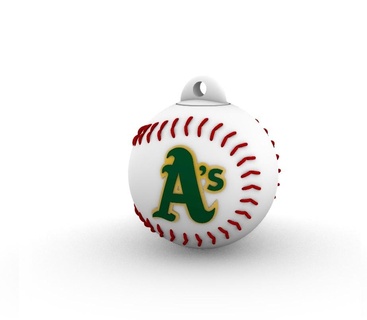 oakland athletics keychain container lid mlb key ring 3d print model - Mito3D