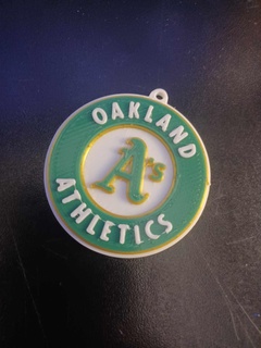 Oakland atletismo llavero béisbol mlb logo equipo americano Deportes llave anillo cadena 3d print model - Mito3D