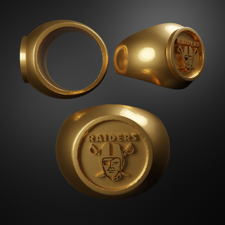 Oakland asaltantes anillo Oaklandraiders nfl fútbol deporte anillos oro 3d print model - Mito3D
