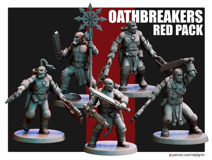 oathbreakers red pack fanart wargaming miniature tabletop scifi grimdark chaos infantry cultists redpilgrim planet eaters 3d print model - Mito3D
