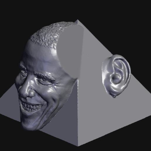 obamium obama rock dwayne johnson meme trump lol funny face 3D print model - Mito3D