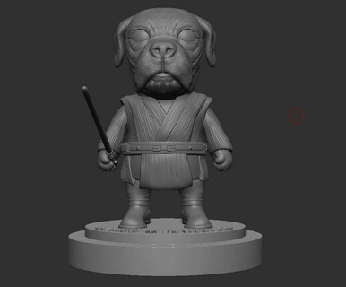 obi pálido perro Obi Wan 3d print model - Mito3D