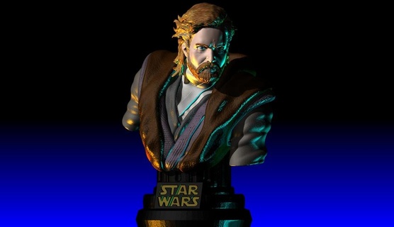 obi pálido Kenobi Disney versão Series Estrela guerras darth Vader Jedi força George lucas fracasso 3d print model - Mito3D