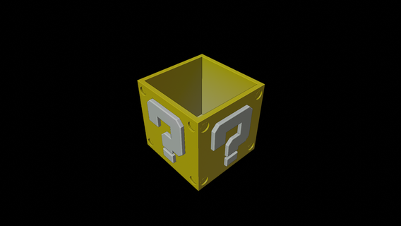 object holder mario bros cube cube mariobros mario supermario objectholder holder art  3d print model - Mito3D