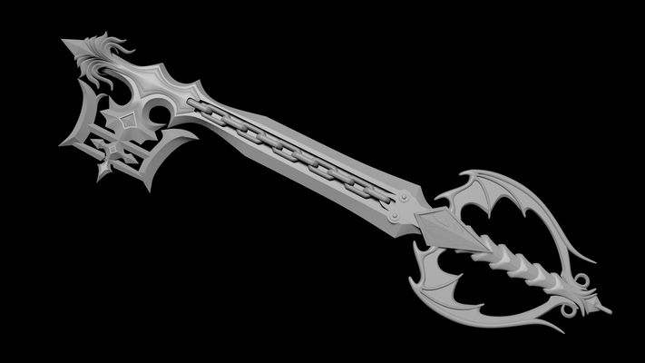 olvido llave espada cosplay reino corazones disfraz 3d print model - Mito3D