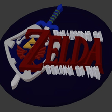 Ocarina zaman logo kağıt ağırlığı gadget efsane Zelda n64 oot video oyunlar 3d print model - Mito3D