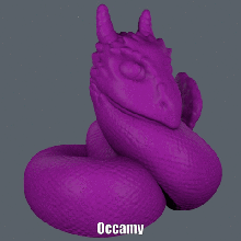 occamy easy print no support art fantastic beasts figure harry potter model sculpture snake supportless 3d print model - Mito3D