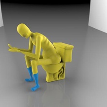 occupato uno art la scultura polena bagno mobile cellulare esigenze i vizi uomo 3d print model - Mito3D