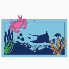 océan 1 décor mur mer rayon poisson algue Crabe 3d print model - Mito3D