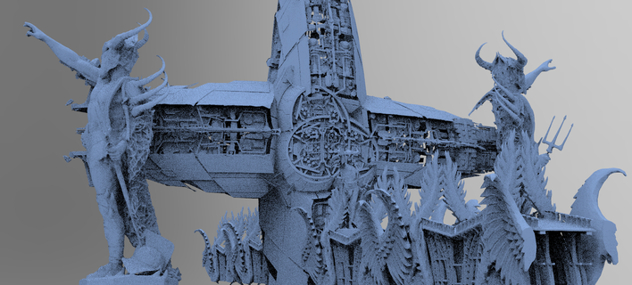 Ozean Cyberpunk atlantis Turm Stadt Schloss architektonisch Kitbash Fantasie Kit Gebäude blutgetragen Merman uralt Außen sci fi Steampunk Monument 3d print model - Mito3D