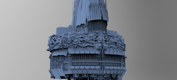 okyanus siberpunk kule 1 Kent kale katedral karmaşık günün resmi trend anıt Tarih orta mimari Kitbash fantezi takım kilise bina kan yoluyla bulaşan oyun sokak 3d print model - Mito3D