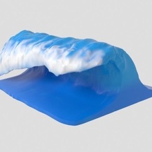 okyanus dalgası sanat köpek Yunus baykuş geyik 3d print model - Mito3D
