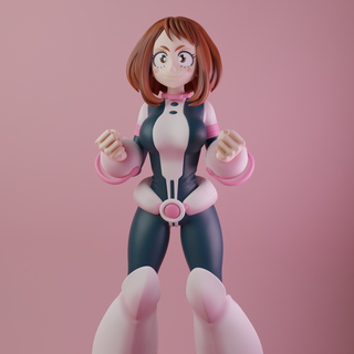 ohhhh uraraka anime figurine comix sculture boku eroe accademia statua cartone animato super miniature 3d print model - Mito3D
