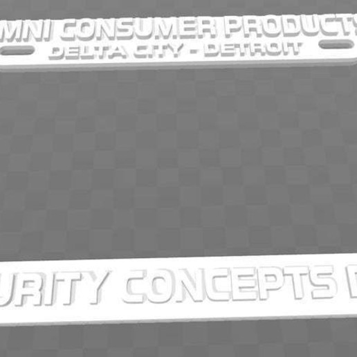 ocp - omni consumer products license plate frame robocop Kunst Anzeichen logos 3D print model - Mito3D