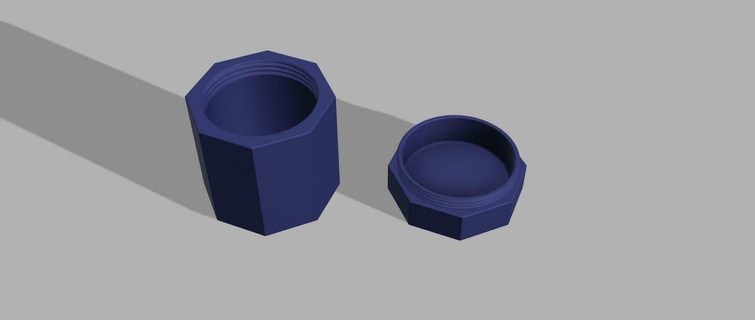 octagon shaped konteyner gadget kavanoz 3d print model - Mito3D