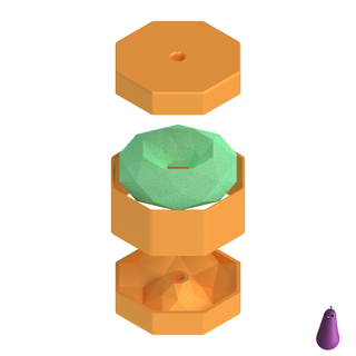 octagon donut bath bomb solid soap press mold geometry shampoo diy 3d print model - Mito3D