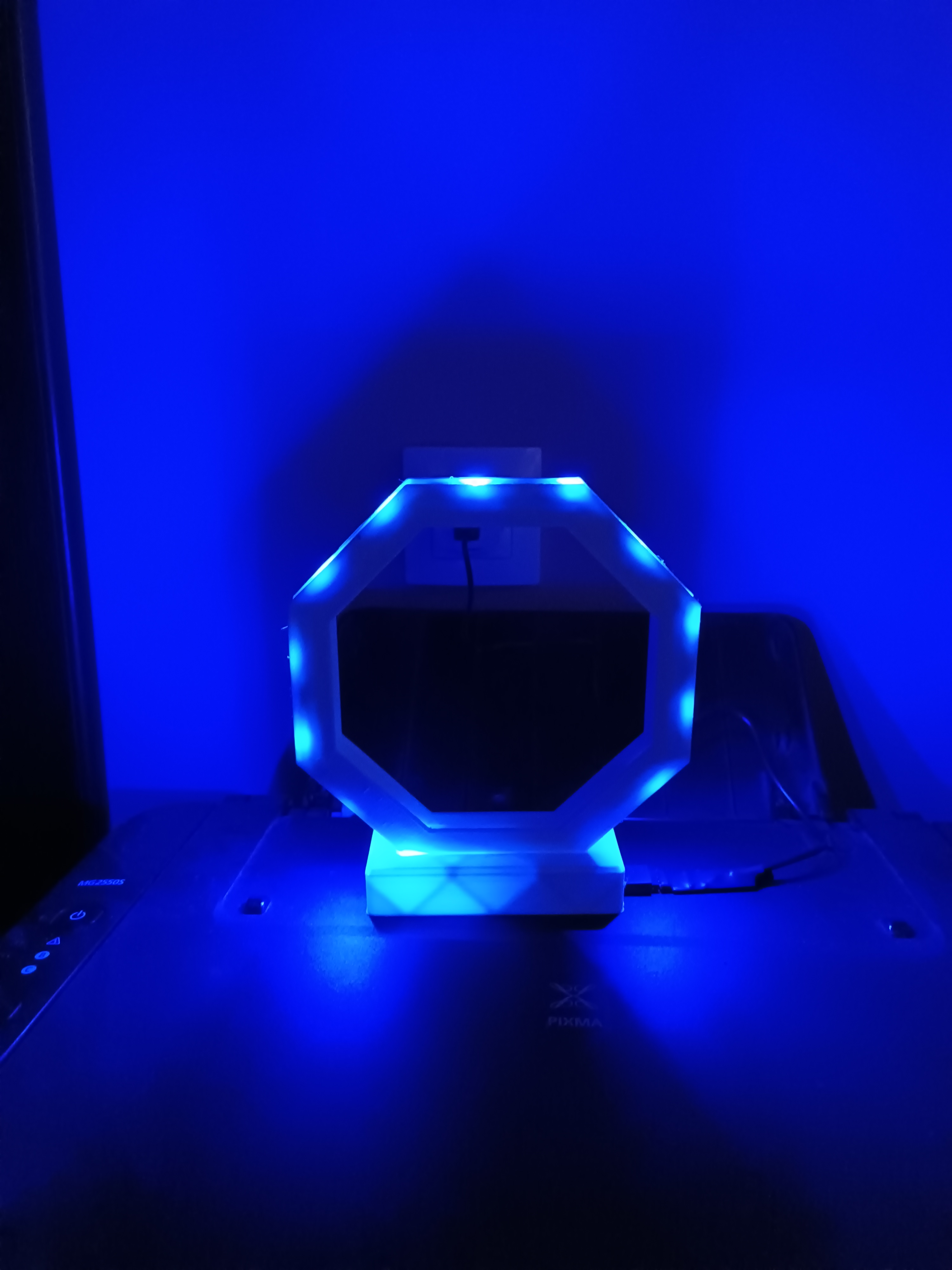 octógono pé luminária luminária lanterna cabeça octógono conduziu 3D print model - Mito3D