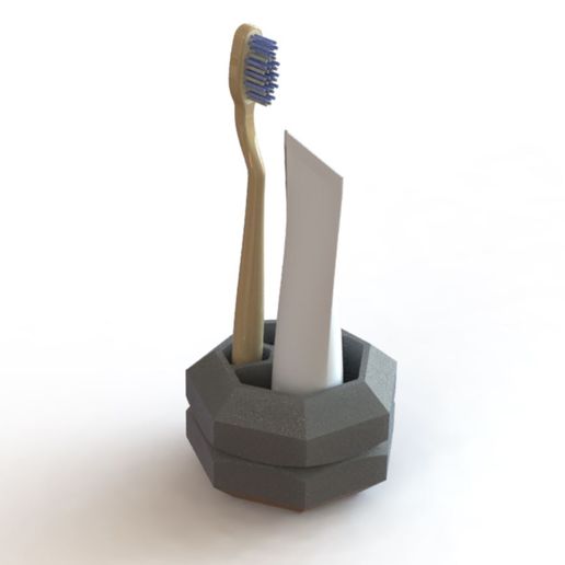 octogone brosse dents titulaire soutien 3D print model - Mito3D