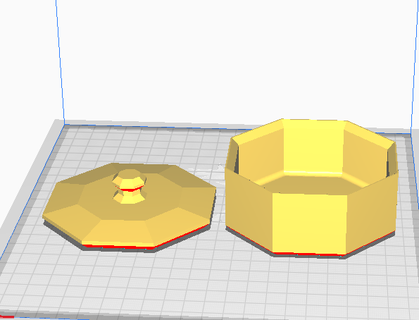octagonal box lid 3d print model - Mito3D