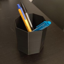 octagonal pencil cup office pot pencils 3d print model - Mito3D