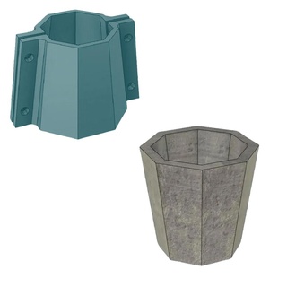 octagonal pot mold Home pots cement faceted polygonal resin creative pack 3d print model - Mito3D