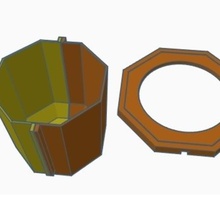 octogonal pote molde a casa plantadeira 3d print model - Mito3D