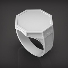 anello ottagonale gioielli 3d print model - Mito3D