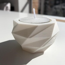 octo low poly supporto di candela - candelabro in casa lowpoly poliedri polylow basso vela arredamento 3d print model - Mito3D
